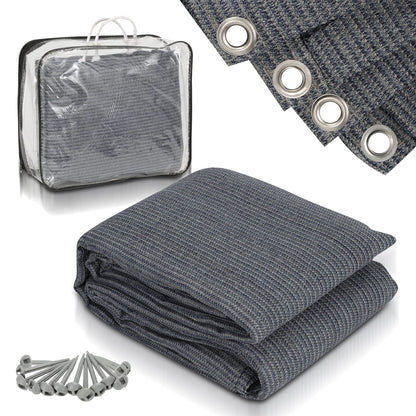 Vigevee awning carpet, tent floor for camping, breathable non-slip, washable, tent carpet with 13 pegs and carrying bag, Grey Blue, 200x200cm