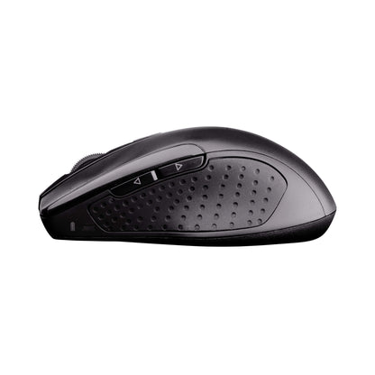 CHERRY MW 3000, Wireless ergonomic mouse for right-handers, 2.4 GHz, 6 buttons, optical sensor, rubberized side grips, battery powered, black.