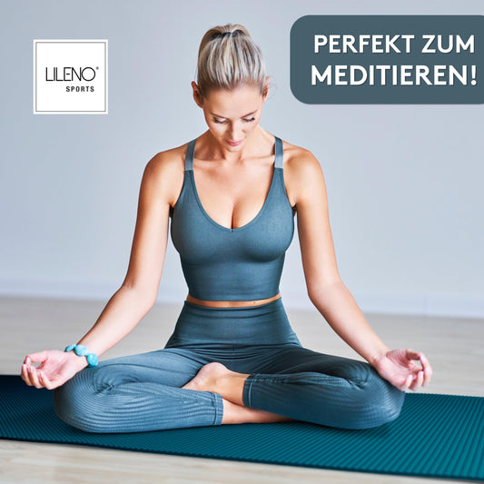LILENO SPORTS Yoga Mat Caribbean Sea (180x60cm) - Extra non-slip sports and yoga mat in 4mm thickness - Gymnastics and fitness mat for workout and yoga - Sports mat for home
