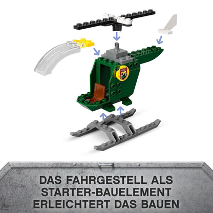 LEGO Jurassic World T. Rex Escape, dinosaur toy for ages 4+, set includes large dino figure, helicopter, airport, and toy car, perfect gift for Jurassic Park movie fans 76944