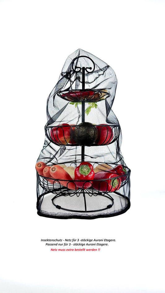 Auroni delicate fruit tier round 3-tier fruit basket fruit bowl metal - black - modern - decorative for more counter space eye-catcher - country style