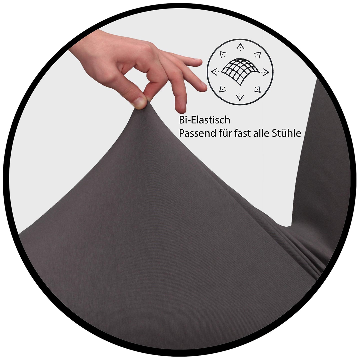 Staboos chair covers 6-piece set - High-quality and elastic chair covers for swing chairs - Easy-care chair covers & covers for chairs - Perfect chair cover 6-piece set - ÖKO TEX certified - Dark gray