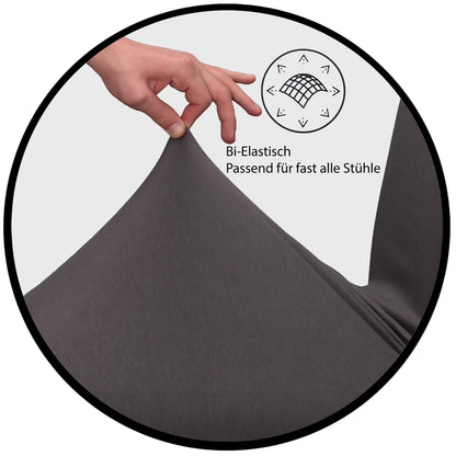 Staboos chair covers 6-piece set - High-quality and elastic chair covers for swing chairs - Easy-care chair covers & covers for chairs - Perfect chair cover 6-piece set - ÖKO TEX certified - Dark gray