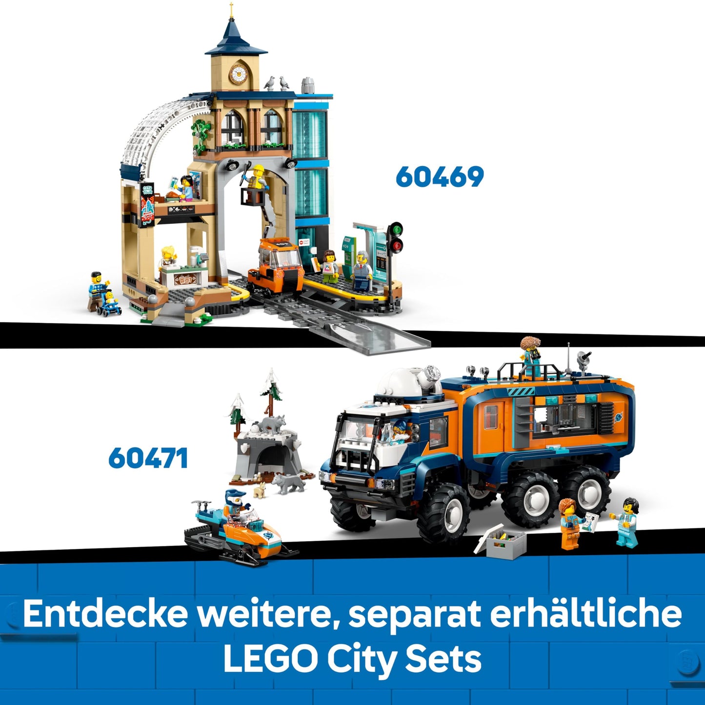 LEGO City Trains Arctic Polar Express - Toy with remote-controlled train - Snowplow, 22 track segments, 6 minifigures & rockslide function - Gift for boys & girls ages 7 and up - 60470