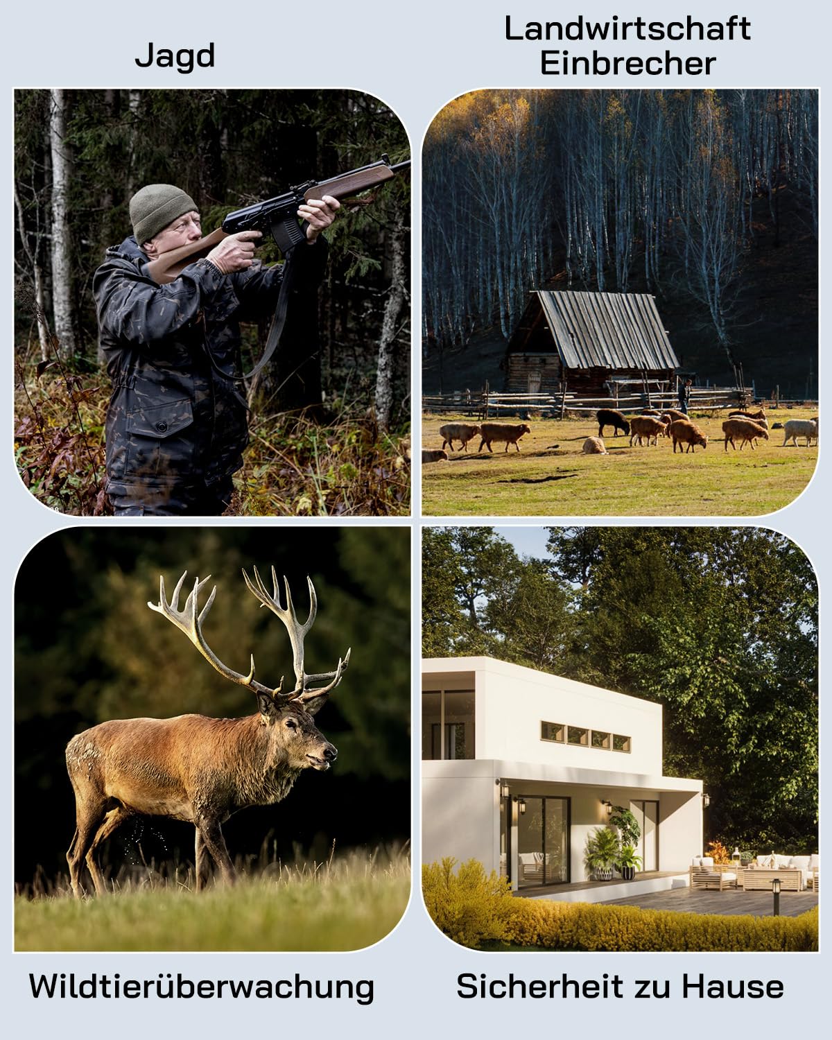 WOLFANG trail camera, 4K solar video wildlife camera with 32G memory card, 48MP full HD resolution hunting camera, night vision, motion sensor, 0.1s trigger time, IP66 waterproof for wildlife monitoring.