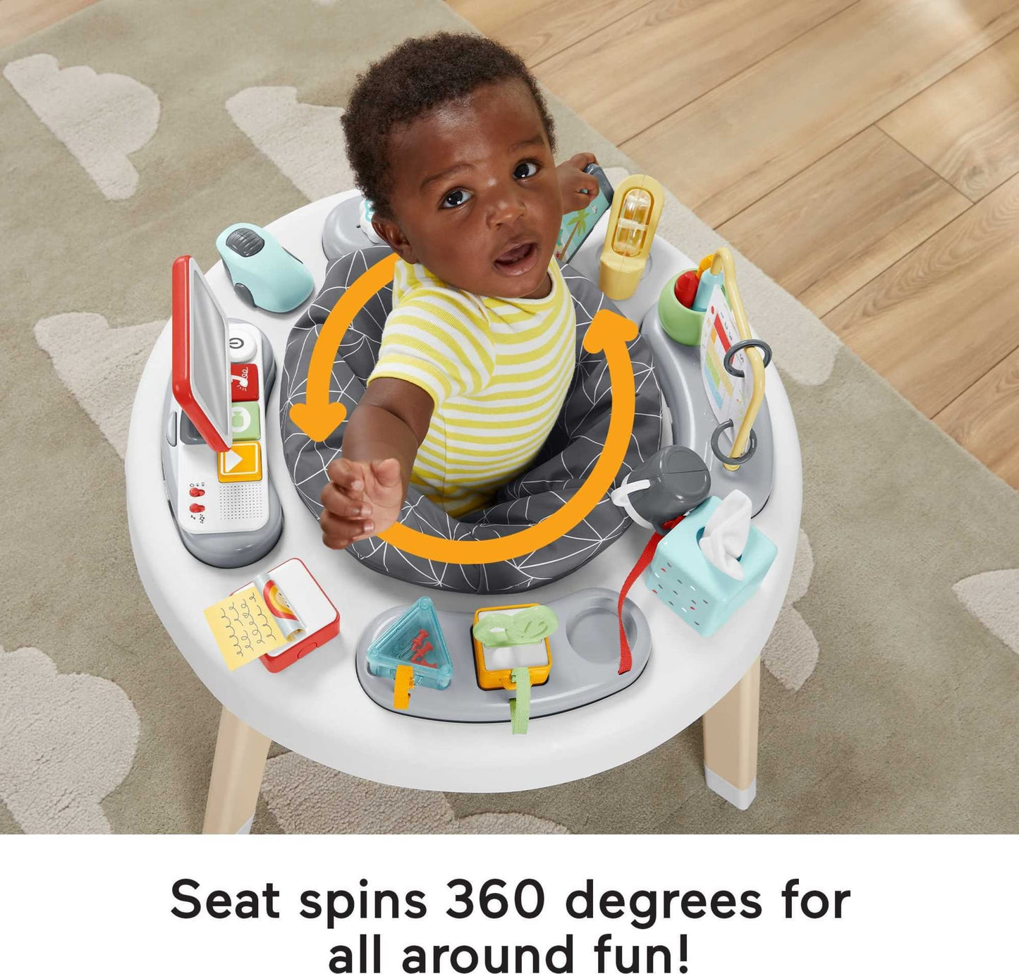 Fisher-Price HBM26-2-in-1 Homeoffice Activity Center, entertainment for babies and play table with music, lights, and sounds, toys for toddlers.