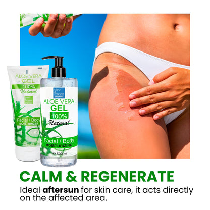 100% Natural Aloe Vera Gel, Canary Islands - Moisturizing & Soothing for Face, Body, Hair Mask, After Shave & Epilation - Reduction of Dark Spots - Pump Dispenser - 1000 ml