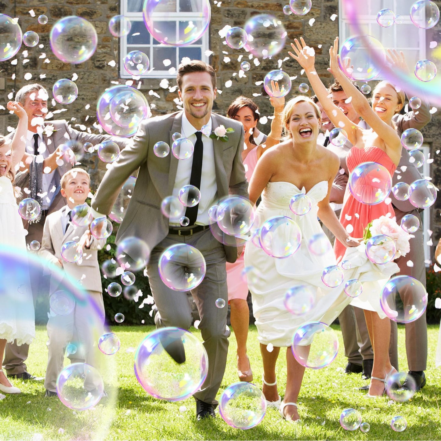 Bubble Machine 16000+ /min, HassoKon Automatic Bubble Blower for Kids, Bubble Machine for Wedding/Birthday/Festival Party (White)