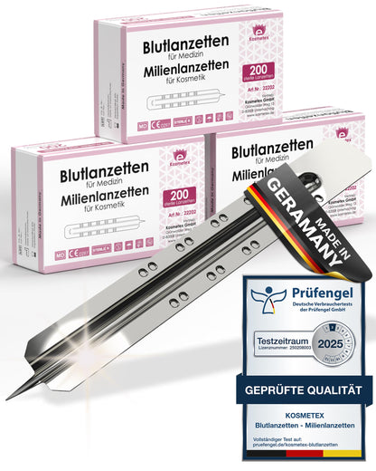 600x blood lancet, sterile disposable lancet, Kosmetex Stainless Steel lancets