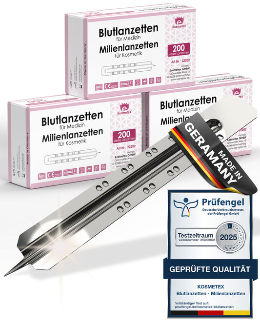 600x blood lancet, sterile disposable lancet, Kosmetex Stainless Steel lancets