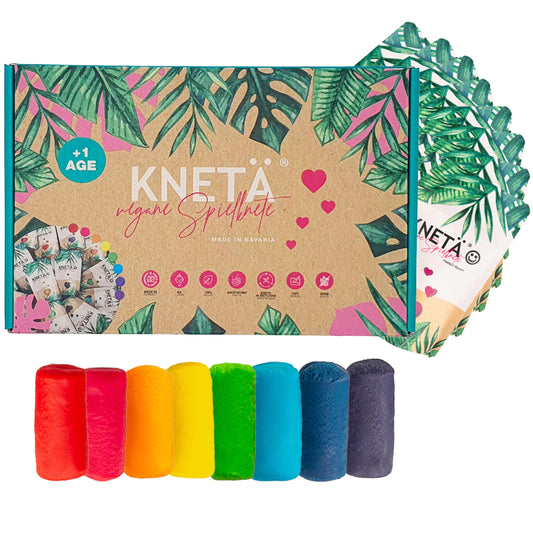 KNETÄ Vegan Modelling Clay (8X 50g Bag Sets) I Clay for Kids from 1 year I Non-toxic I Clay for Toddlers I Clay Set.