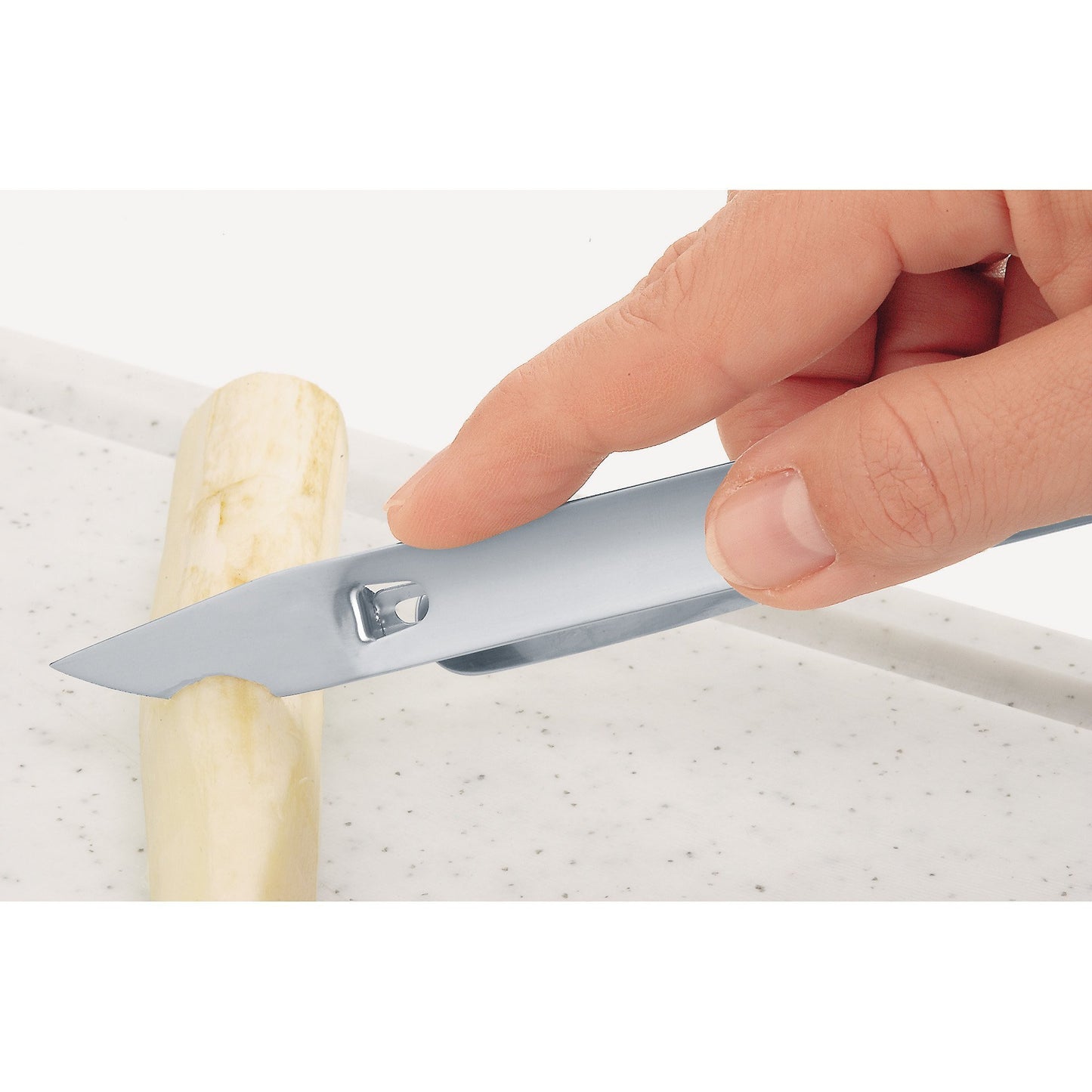 WMF Profi Plus Potato Peeler Pendulum Blade 19 cm, single-blade swivel peeler & Gourmet Asparagus Peeler 17 cm, vegetable peeler, Cromargan stainless steel, dishwasher safe