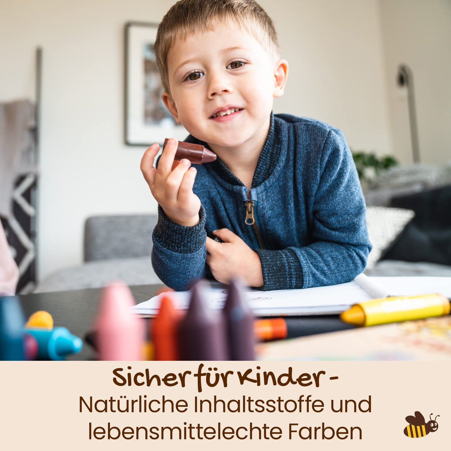 Honeysticks Beeswax Crayons (12 Pack) - Non-Toxic Baby Crayons made from Natural Beeswax, Crayons for Ages 1+, Easy-to-Grip Toddler Crayons, Environmentally Friendly and Child-Safe