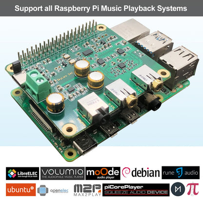 InnoMaker HiFi DAC Pro with ES9038Q2M chip for Raspberry Pi 5/4/3B+/3B/Zero - High-resolution audio card, 384 kHz/32 bit & DSD512, DAC converter for Volumio, Moode, headphone & balanced output.