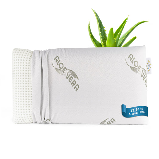 MaxxGoods orthopedic neck support pillow made of visco gel foam & aloe vera cover - head pillow, sleep pillow for cervical support & neck pain - for side sleepers & stomach sleepers (70x42x13.5cm)