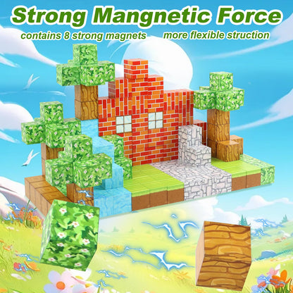 Knoiuao Magnetic Building Blocks, 147 Piece Magnetic Building Blocks, Build Magnet World Set for Boys and Girls, Montessori Building Blocks Toy, Gifts for Kids aged 3 4 5 6 7 8 years.