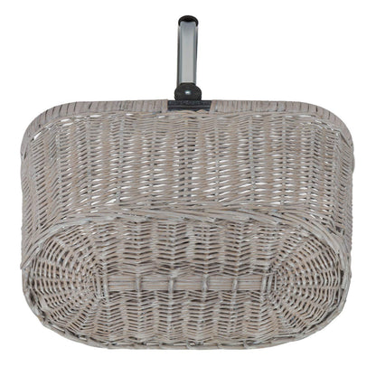 Anndora shopping basket wicker basket with aluminum frame 22 L beige - foldable aluminum handle