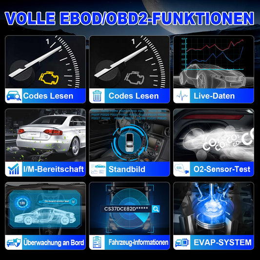 OBD2 diagnostic device for car LAUNCH CR300 Scanner for all vehicles, European diagnostic scan tool after 2000, A car diagnostic device in German for BMW VW Mercedes Audi All OBDII vehicles.