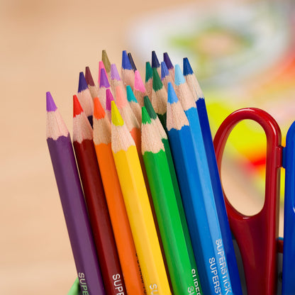 JOLLY Supersticks Colored Pencils Kids Party XXL Box Version 1, Break-resistant & non-toxic crayons, Made in Austria, 48 pencils