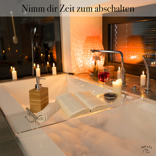 Novana bathtub tray [acrylic glass] | 73cm | bathtub shelf bathtub tray bathtub tray for bathing bathtub accessories tray decoration bathroom bathroom accessories - Choose size now!