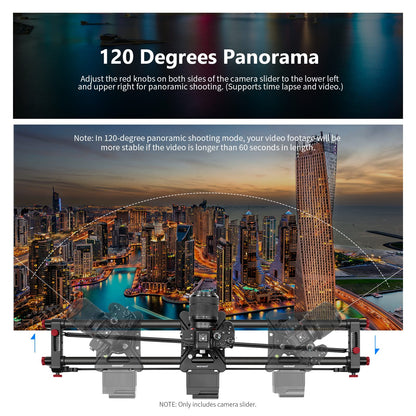 NEEWER 39.4”/100cm motorized camera slider, app remote control carbon fiber slider, supports video mode, time-lapse photography, horizontal, tracking, and 120° panorama shooting (ER1-100)