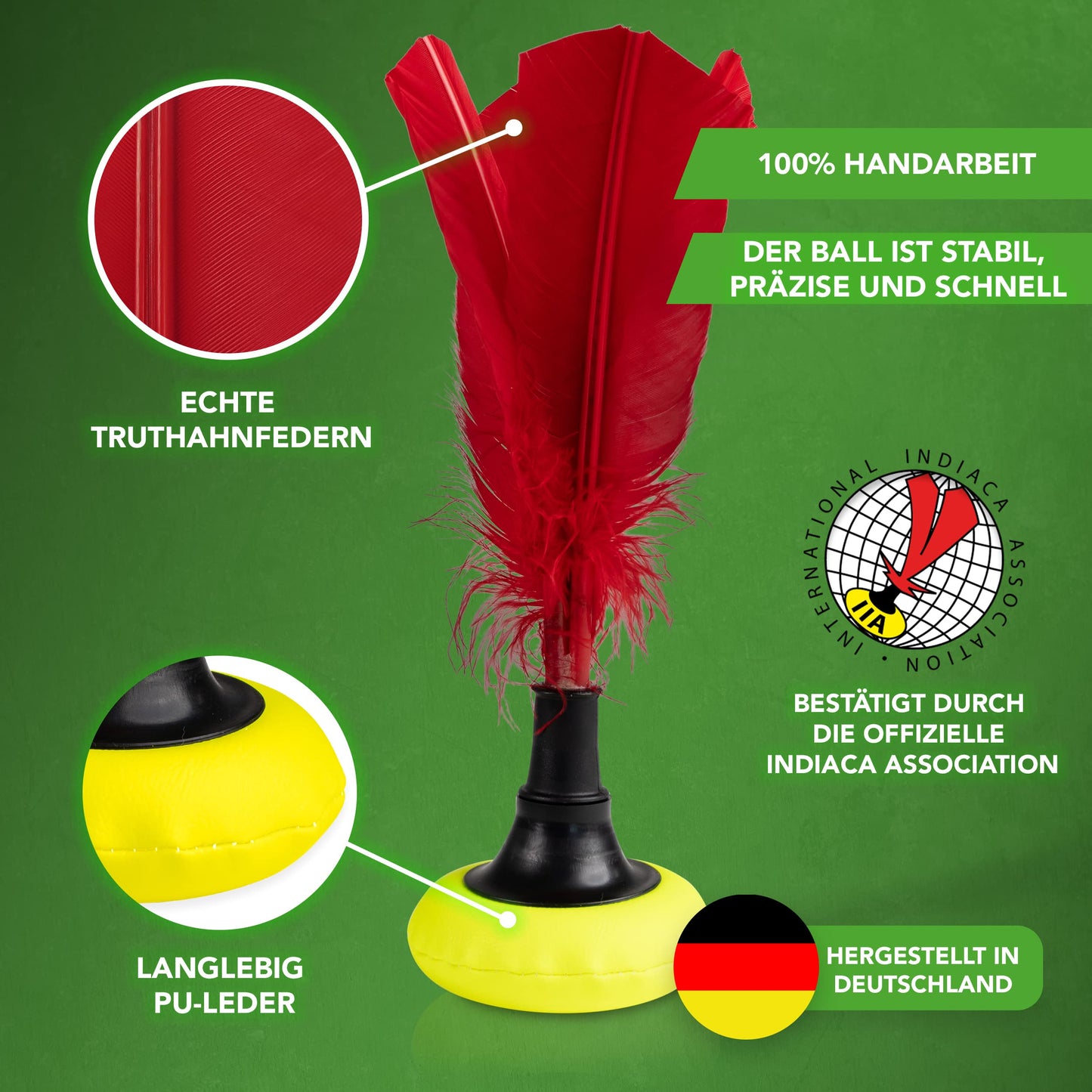 Indiaca tournament ball - Official Indiaca for professionals - Ball - Peteca game - Handball - Indiaka