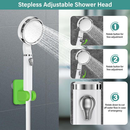 Upgrade portable camping shower, camping shower with rechargeable 6000mAh battery and temperature display, mobile shower set with shower head and hose for hiking, camping, traveling, beach, pet.