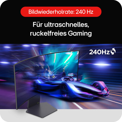 LG Electronics 34GS95QE-B.AEU UltraWide QHD UltraGear Gaming OLED Monitor, 34" (86cm), 3440 x 1440 resolution, 0.03ms GtG, 240Hz refresh rate, HDR400 TRUE BLACK, NVIDIA G-Sync Compatible, AMD FreeSync Premium Pro - Gray