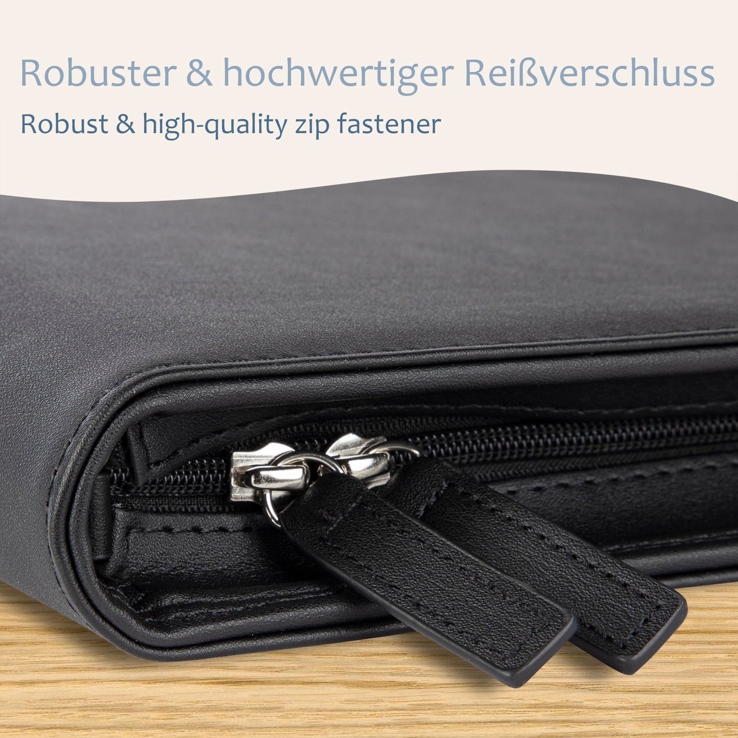 ONVAYA® conference folder A4 | black | document folder | business folder | writing pad with notepad | durable faux leather | document holder