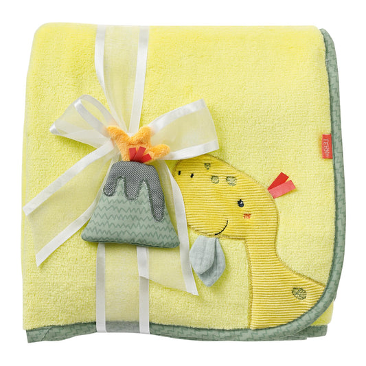 Fehn Cuddle Blanket Dino - Cuddly cuddle blanket for babies - Comforter & play blanket for stroller and car seat - perfect snuggle cloth and first blanket - For babies from 0+ months