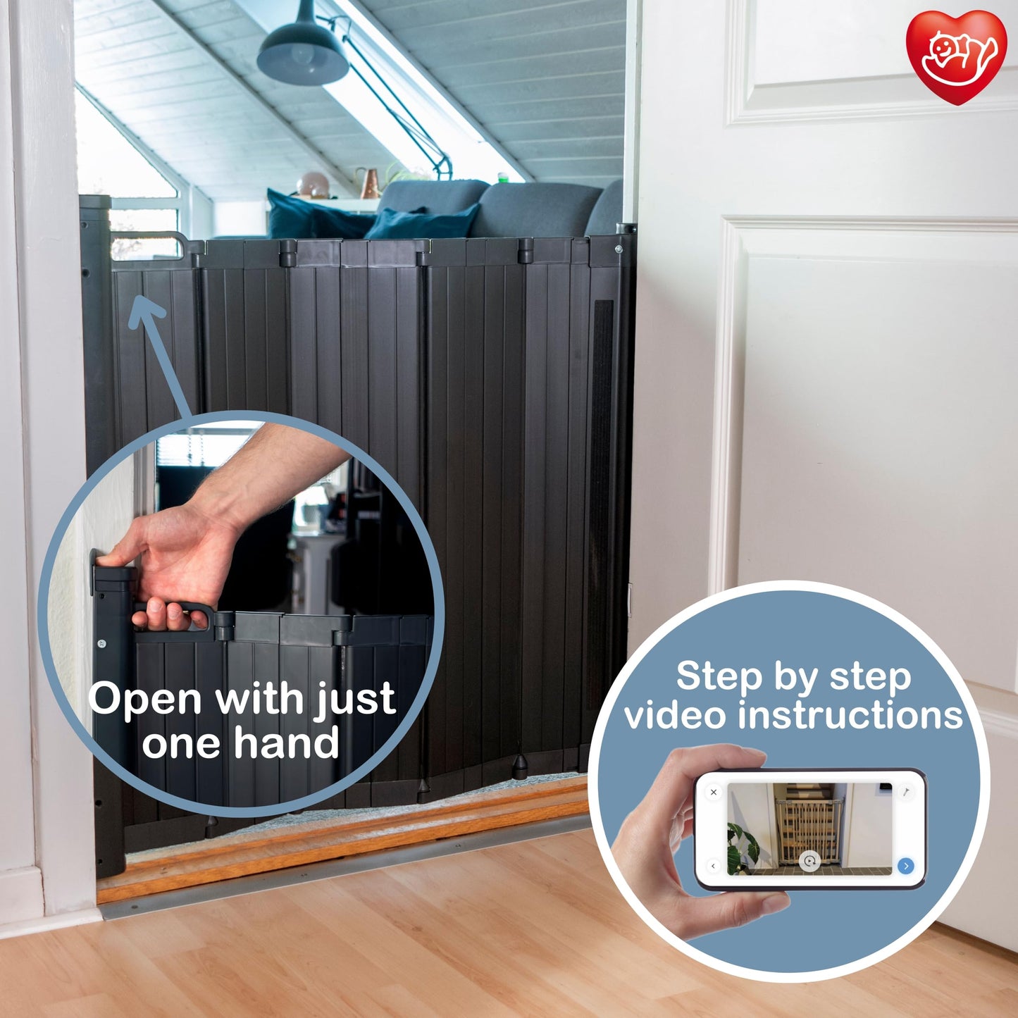 BabyDan Guard Me, Auto Retractable Stair Gate, fits openings between 55-89 cm, White, Made in Denmark - Baby gate/safety gate (pet gate/dog gate)