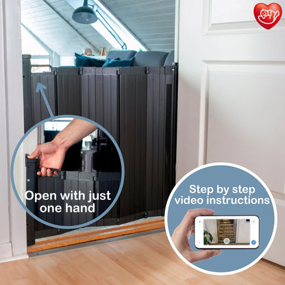 BabyDan Guard Me, Auto Retractable Stair Gate, fits openings between 55-89 cm, White, Made in Denmark - Baby gate/safety gate (pet gate/dog gate)