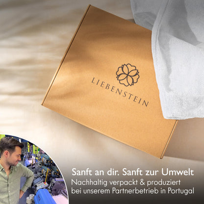 Liebenstein® Premium bathrobe for women made of 100% soft cotton with hood - elegant fit available in 3 sizes for the perfect cozy factor - women's fluffy & soft bathrobe.