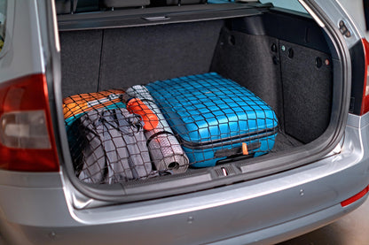 TrunkExpert trunk net compatible with Ford Kuga III SUV, from 2019, elastic luggage net organizer & security for car net storage, net bag with Velcro.