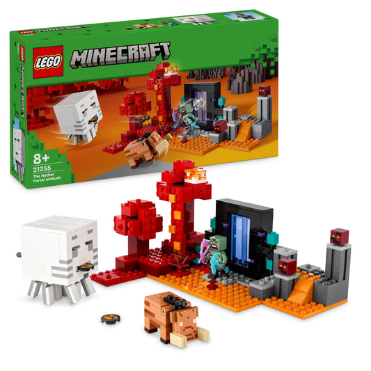 LEGO Minecraft Ambush at the Nether Portal, gaming toy in the Nether & Minecraft Steve's Desert Expedition, set for boys and girls based on the video game.