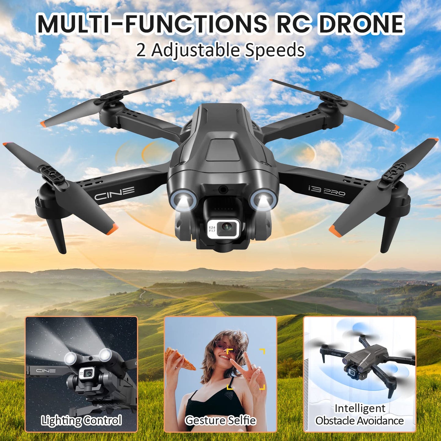 Mingfuxin Foldable Drone with Camera for Beginners, RC Quadcopter Drone with App WIFI FPV Live Video, Altitude Hold, Headless Mode, One-Key Takeoff Landing for Adults Kids