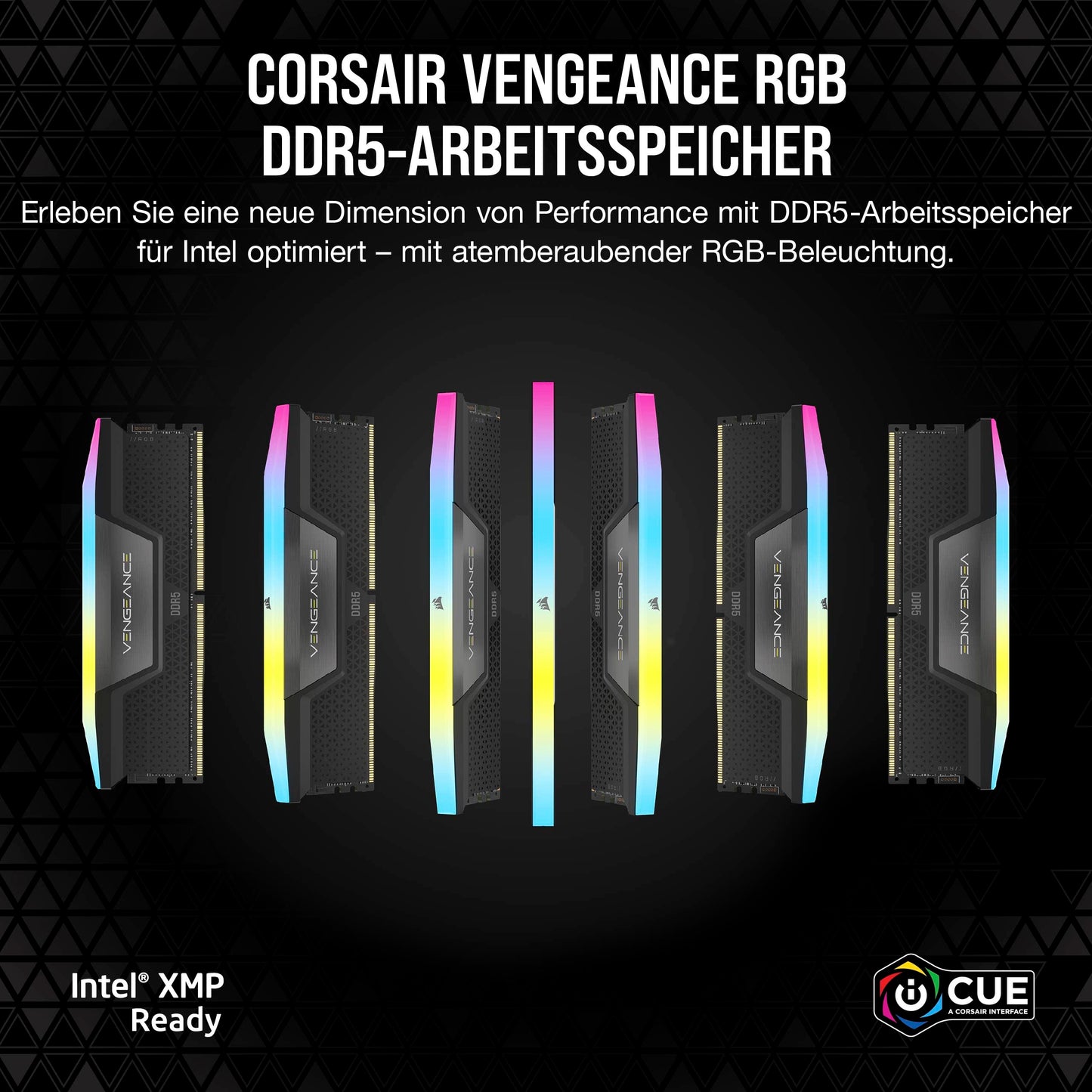 Corsair VENGEANCE RGB DDR5 RAM 32GB (2x16GB) 6000MHz CL36 Intel XMP iCUE Compatible Computer Memory - Black (CMH32GX5M2E6000C36)