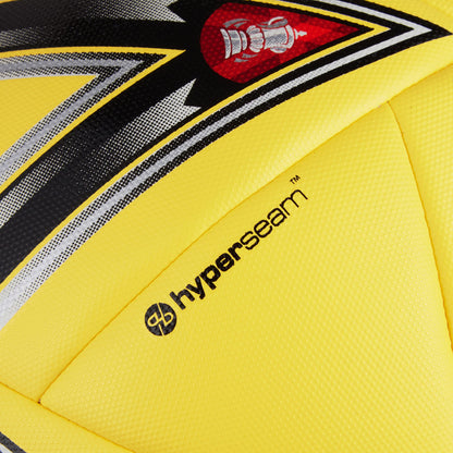 Mitre Match FA Cup soccer ball 22/23, yellow/black/red, size 30.