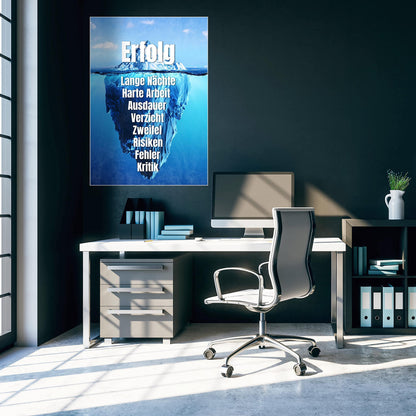 wandmotiv24 Poster as wall decor, size 100x70cm, Success Iceberg, Arctic, Work, Modern wall decor, Wall art, Decor, Picture M0031