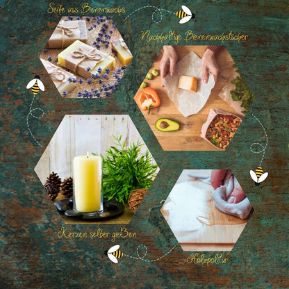 Woodflame Beeswax Pellets, German quality, 450g, 100% natural beeswax, Perfect for cosmetics, beeswax wraps, soap, wood polish, and candle making.
