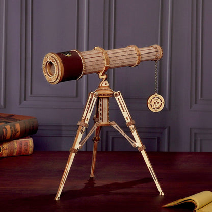 ROKR 3D Wooden Puzzle Monocular Telescope Wood Model Building Science Gifts for Adults Kids over 14 years 314 Pieces, Monocular Telescope
