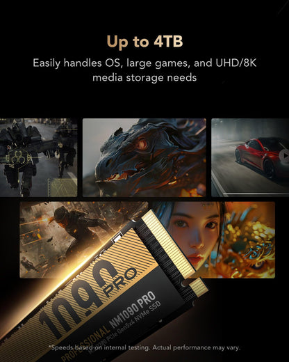 Lexar SSD 2TB PCIe 5.0 Gen5 NVMe SSD - Up to 14,000MB/s, Advanced thermal control, DirectStorage SSD for AI workloads, gaming, & content creation laptop/PC.