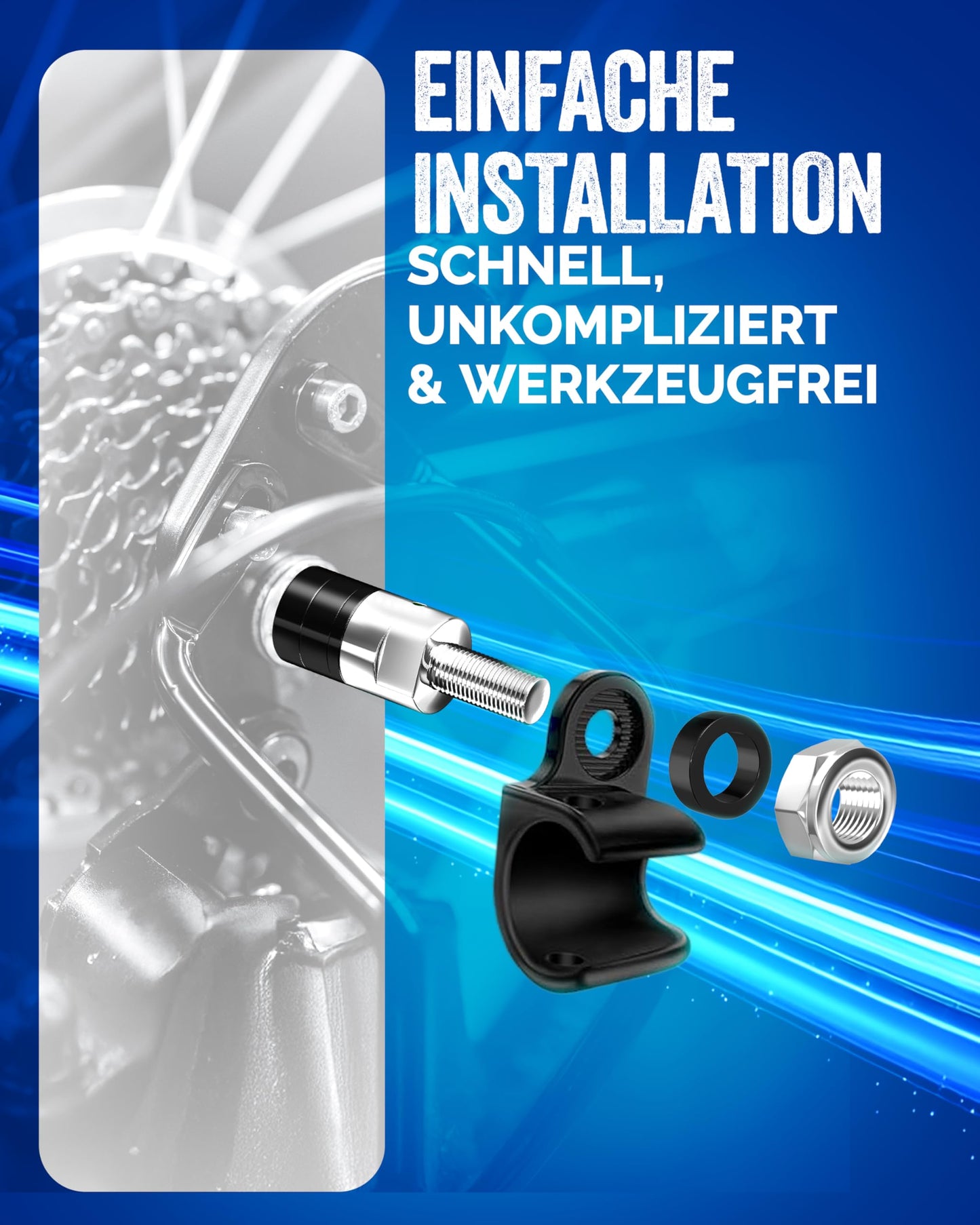 Liebdorf® quick-release axle for bike trailer - M12 adapter for all lengths - bike trailer coupler - bike quick-release axle adapter (M12 x 1.75)