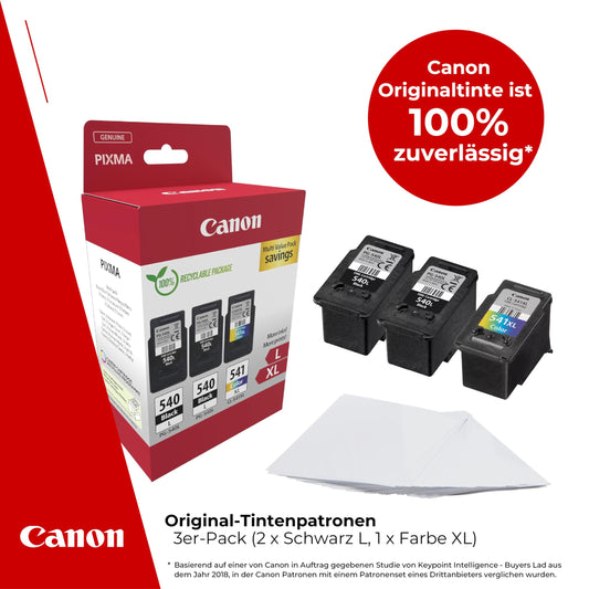 Canon Ink Multipack - PG-540L/CL-541XL Original Printer Ink Cartridges 3-pack (2 x Black L, 1 x Color XL cartridges)