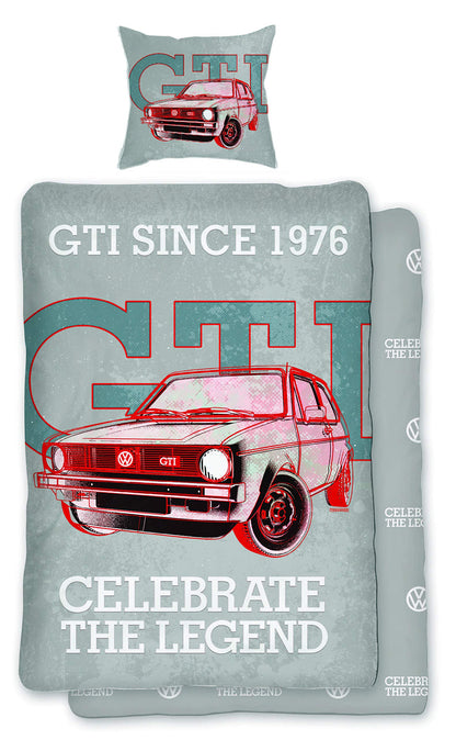 SkyBrands Volkswagen Golf 1 GTI bedding set Retro 135 x 200 with pillow 80 x 80 cm Celebrate The Legend