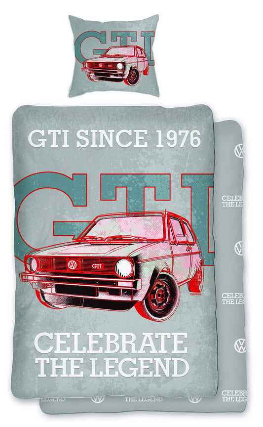 SkyBrands Volkswagen Golf 1 GTI bedding set Retro 135 x 200 with pillow 80 x 80 cm Celebrate The Legend