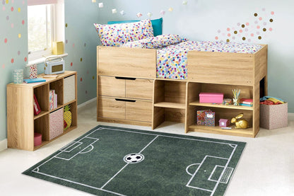 RugsX Bambino kids'rug soccer field - washable, non-slip, green 180x270 cm