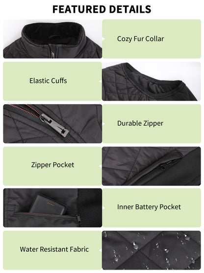 Kintiwe Women's Heated Vest, Heated Vest with 16000mAh Power Bank, Heated Jacket with 6 Heating Zones.