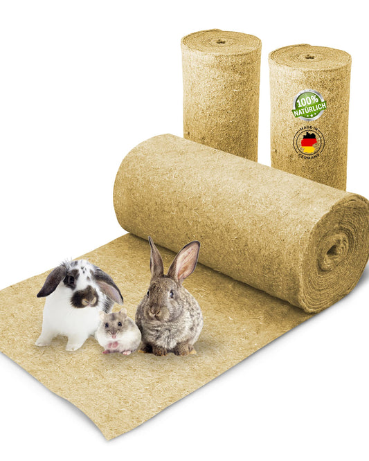 Hemp rug made of 100% hemp on a roll with 5m length, 60cm width, 5mm thick. Hemp rug for all small animals.