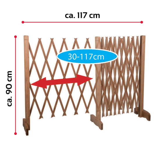MaxxPro Barrier Door Safety Gate, Extendable Dog Fence, Width 30-117 cm, Height 90 cm